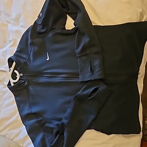 Nike zip front black running jacket size Medium
